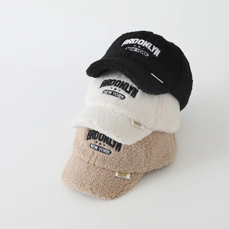 Korean Version Baby Hat Children Letters Versatile Duck Tongue Hat For Boy Girls Outdoor Thickened Warm Baseball Cap