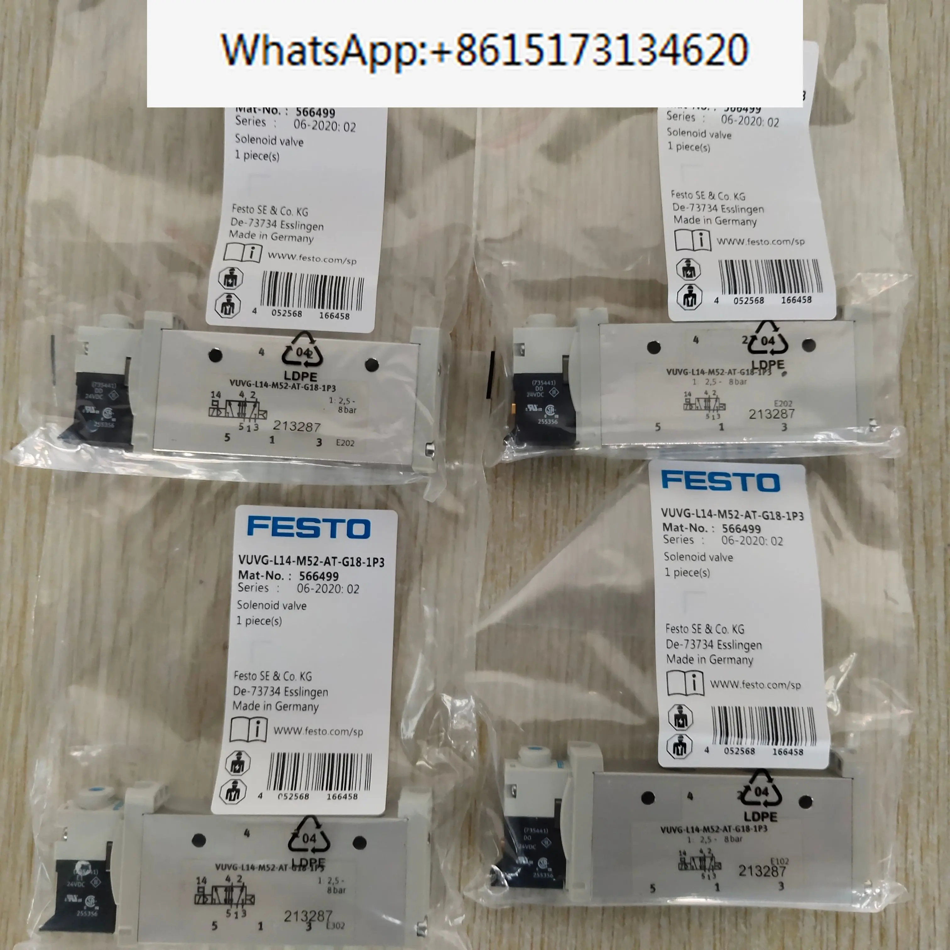 FESTO Solenoid Valve 566500 VUVG-L14-B52-T-G18-1P3 VUVG-L14-M52-AT-G18-1P3  566499 VUVG