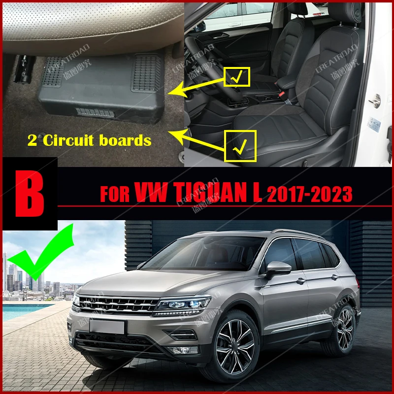 Custom Carbon Fibre Floor Mats For VW Volkswagen Tiguan L 5-seat 2017-2023 18 19 20 21 22 Foot Carpet Auto Interior Accessories