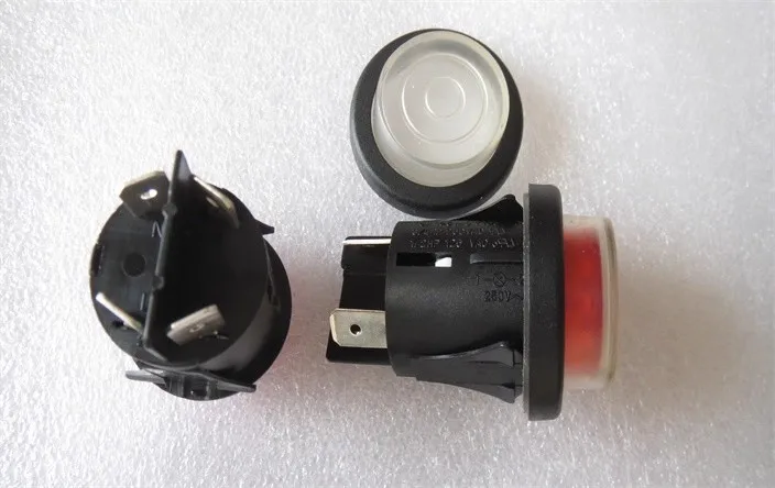 1~5PCS/LOT RL5 waterproof circular push-button switch 4-pin button self-locking power switch with light 16A 250V