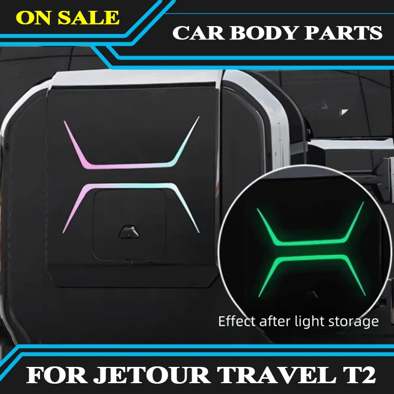 

Cars Grille Luminous Letter Sticker Fit for JETOUR Traveler T2 2023+ Auto Spare Tire Cover Warning Sticker Car Trims Accessories