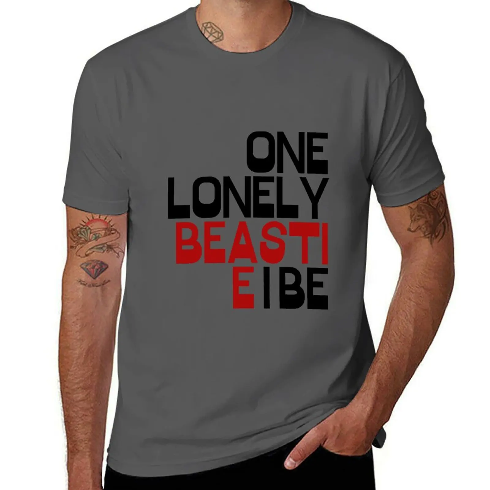 

One lonely beastie I be- Rap Lyrics T-Shirt summer 2025 rapper graphic tees sweat workout shirts for men