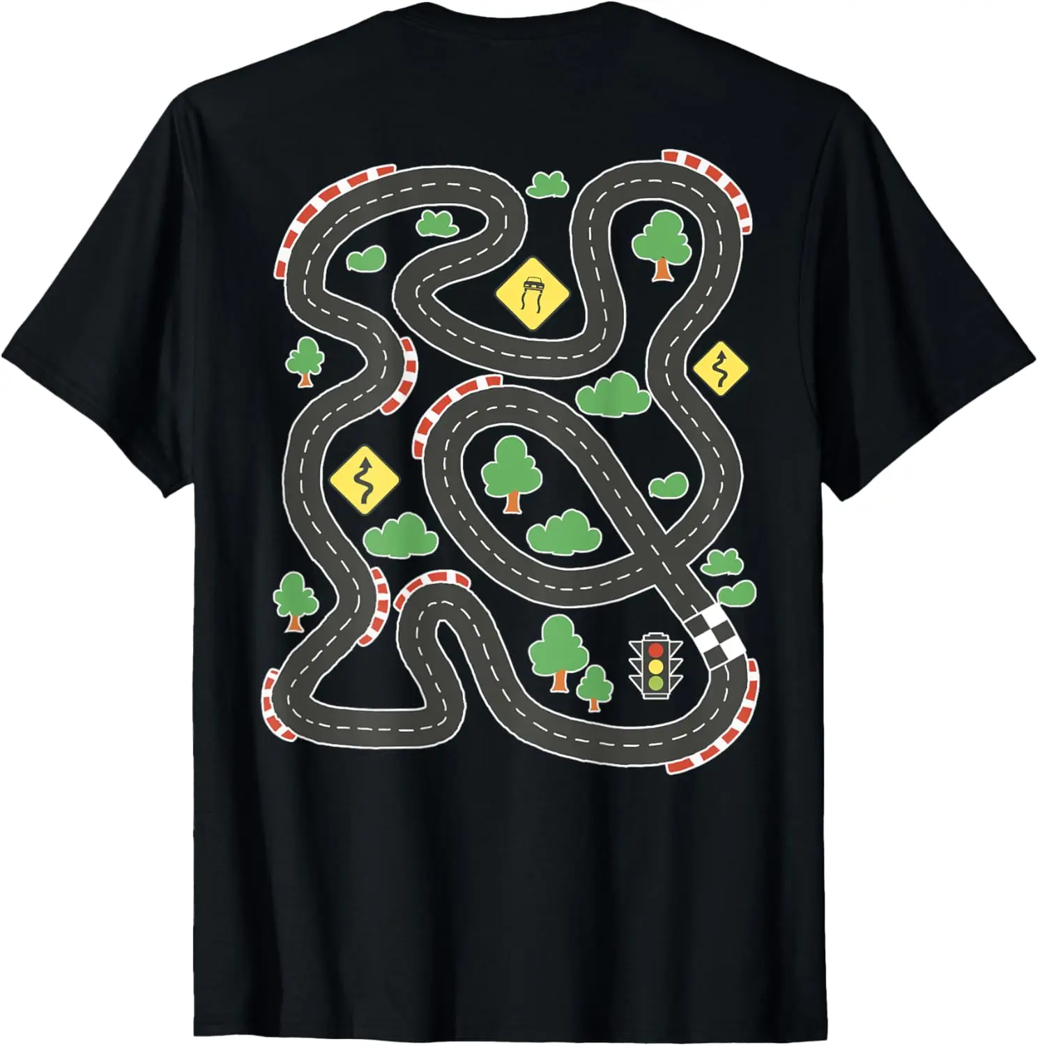 Cool Playmat Car Race Track On Back Cute Toddler T-Shirt