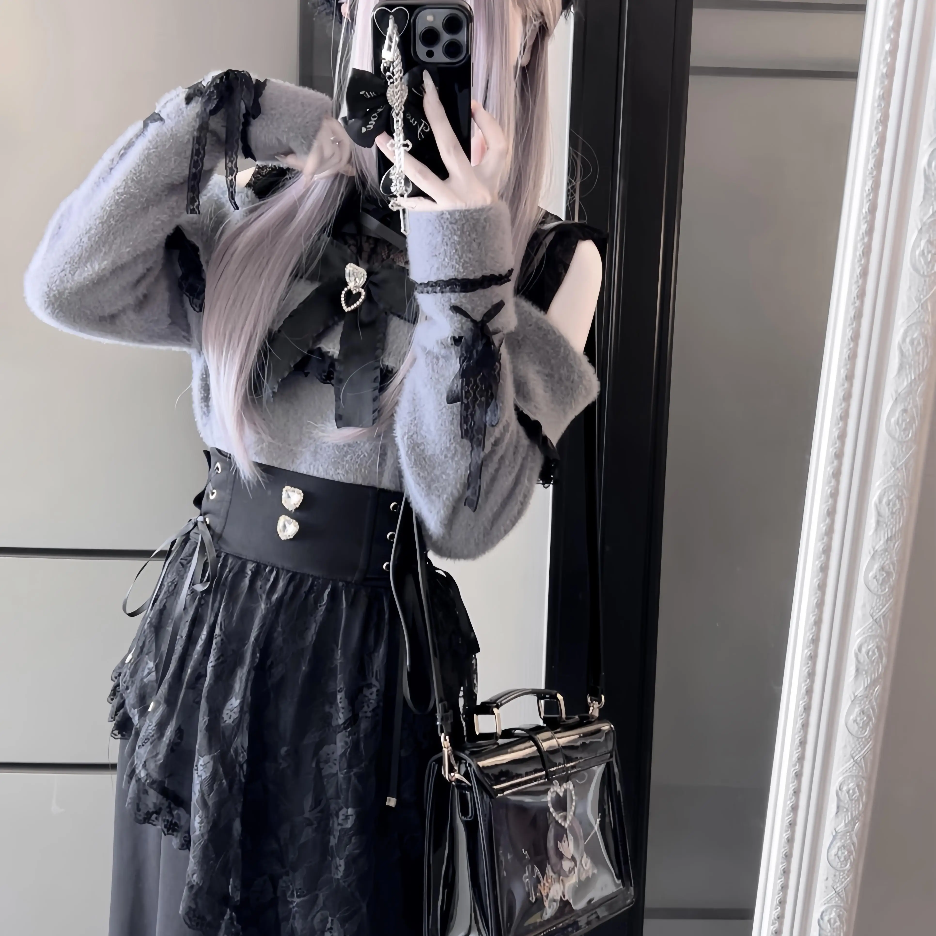 Japanese Kawaii Fishtail Long Skirt High Waist Ryousangata Seiso Kei Girly Alternative Fashion Women's Skirt