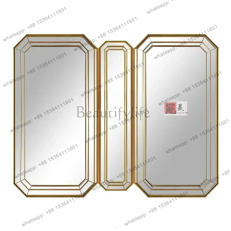 Best Sellers French Bathroom Mirror, Bathroom Wall-mounted Vanity Mirror, Soft Three-sided Decorative Mirror