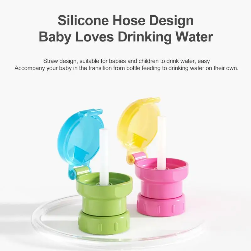 Kids Water Spill Proof Juice Soda Water Bottle Twist Cover With Straw Child Safe Drink Straw Sippy Feeding