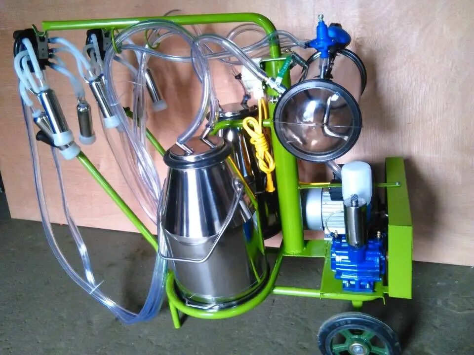 HJ-CM011VD Double Bucket Vacuum Pump Cow Milking Machine Animal Milk Sucking Equipment