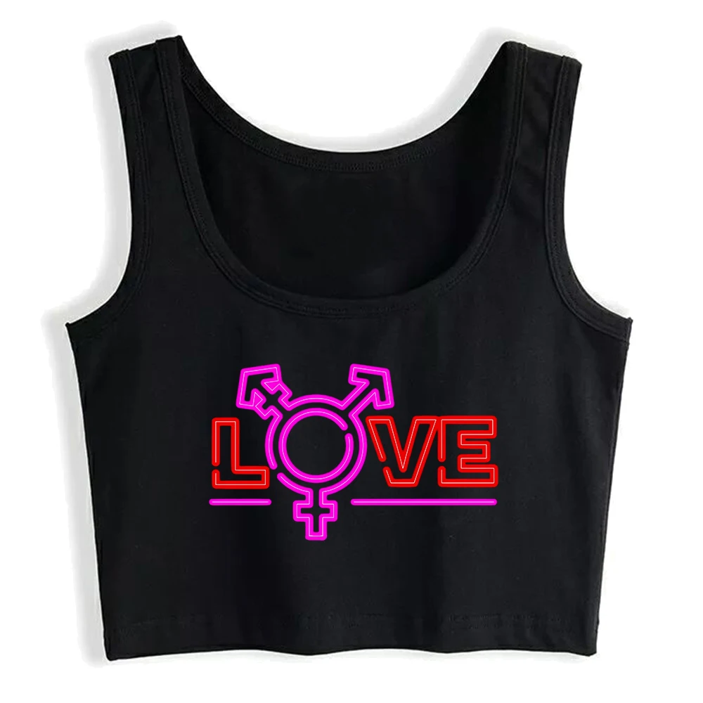 Love Pride Month Design Sexy Slim Fit Crop Top LGBTQ Novel Creative Cotton Tank Tops Bisexual Street Personalized Camisole