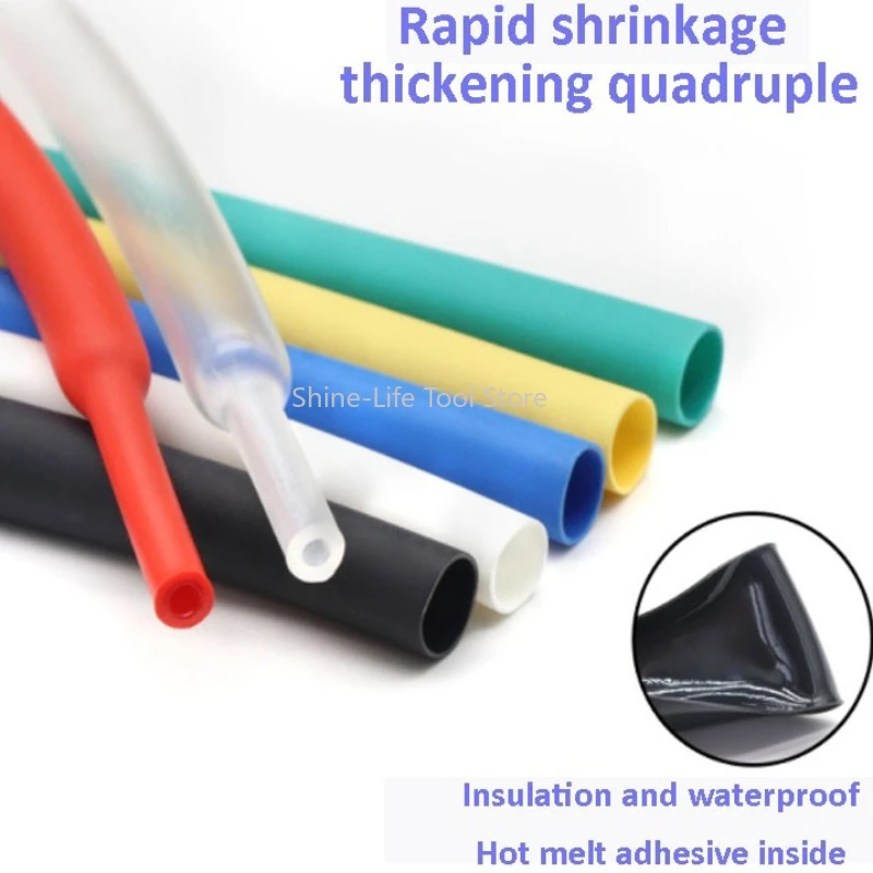 SL 4:1 Double Wall Heat Shrink Tubing with Glue Insulation Waterproof Wire Cable Sealing Sleeve Diameter 4~40mm