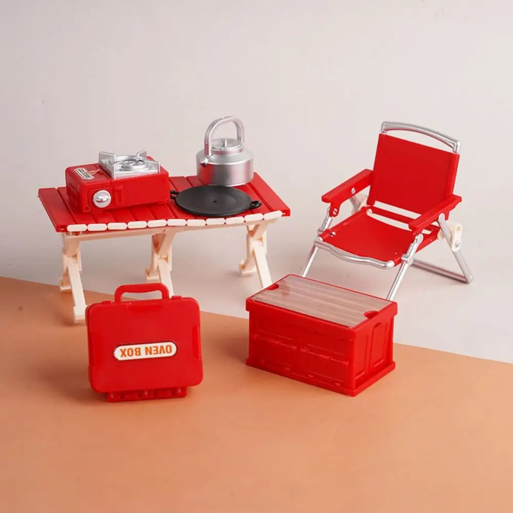 Nouveau Mini chaises miniatures pour maison de poupée 1:12, chaise pliante multicolore en plastique, ensemble de pique-nique de Camping, accessoires pour maison de poupée