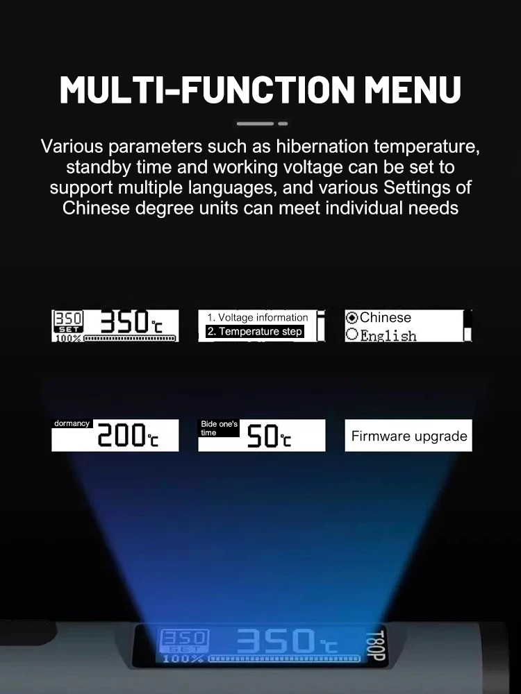 T80/T80P Soldering Iron Adjustable Temperature 18W-100W Fast Heat Portable Digital Smart Electric Welding Station Kit C245 Tools