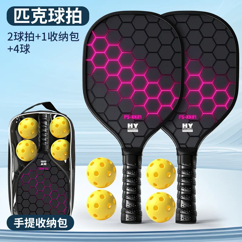 

Набор профессиональных ракеток для пиклбола из стекловолокна с увеличенной зоной удара, 4 мяча для пиклбола и сумка для переноски для взрослых, для занятий спортом на открытом воздухе