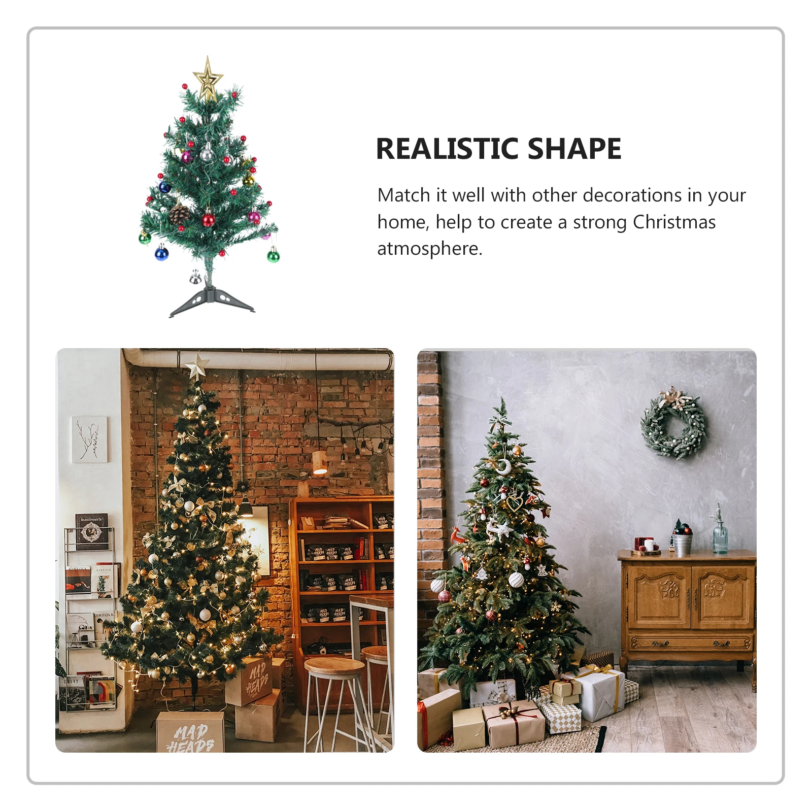 

1Set Christmas Tree Package Mini Green Desktop Ornament Realistic Xmas Tree Decoration Christmas Party Adornment Gift