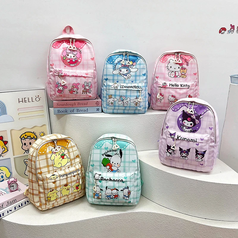 

Cartoon Sanrio Backpack Hello Kitty My Melody Cinnamoroll Kuromi School Bag Large Capacity Student Backpack For Kids Gift