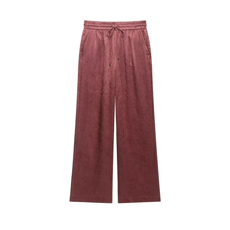 NINE ZAR Women's Suits Wide Leg Pants Long Pants Set Hanging Suit Outerwear Fashionable Two-Piece Set Autumn Winter Wear