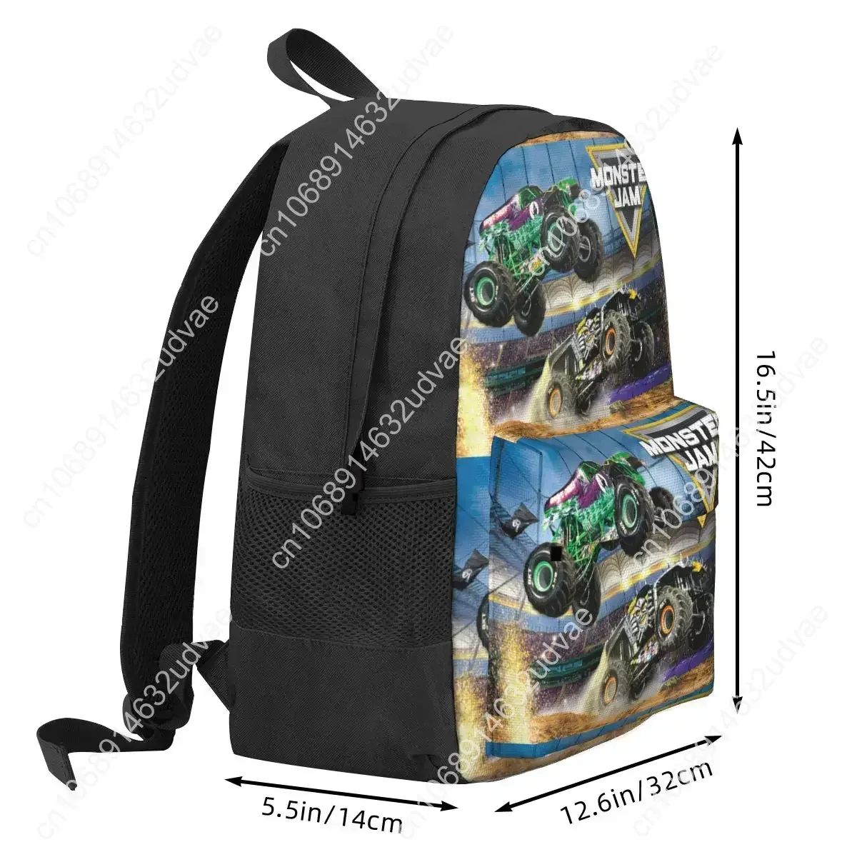 Ransel Pola Monster Jam Klasik Tas Buku Tas Sekolah Ransel Kartun Tas Bahu Ransel Perjalanan