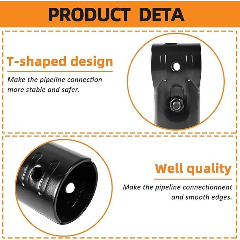 8 sets of 28mm T-shaped pipe clamps, cold-rolled steel connecting chains (including bolts, nuts, hex wrench gloves)