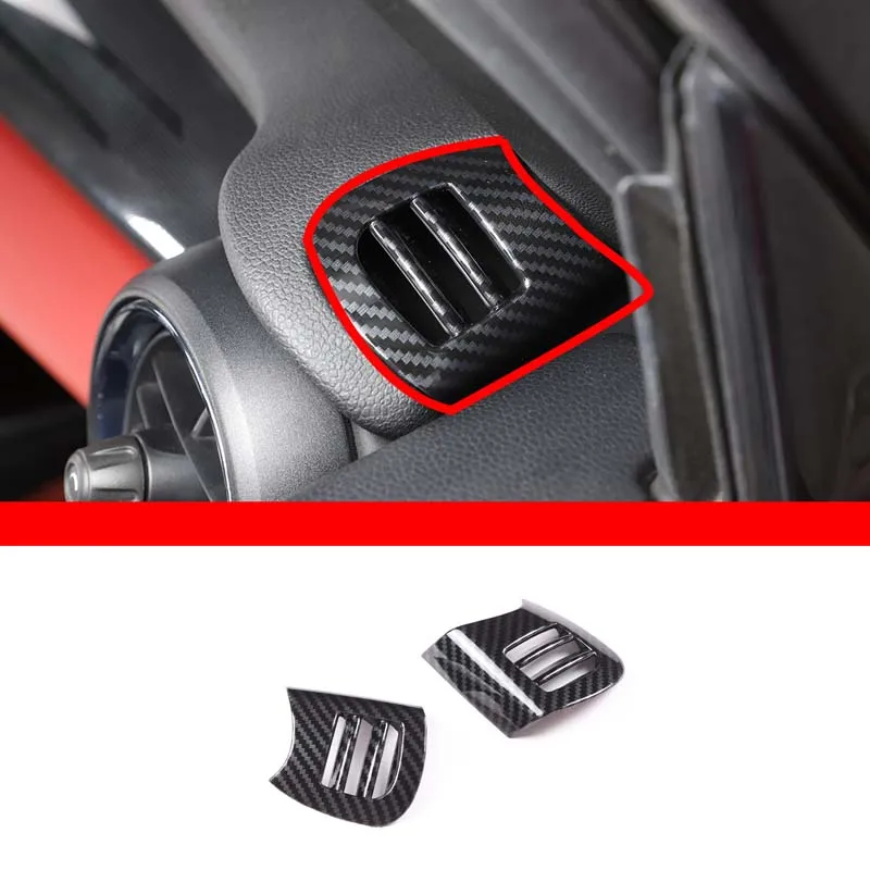 

For BMW MINI F55/F56/F57 Dashboard Side Air Outlet Frame Sticker ABS Carbon Fiber Style 2 Piece Set Car Interior Accessories