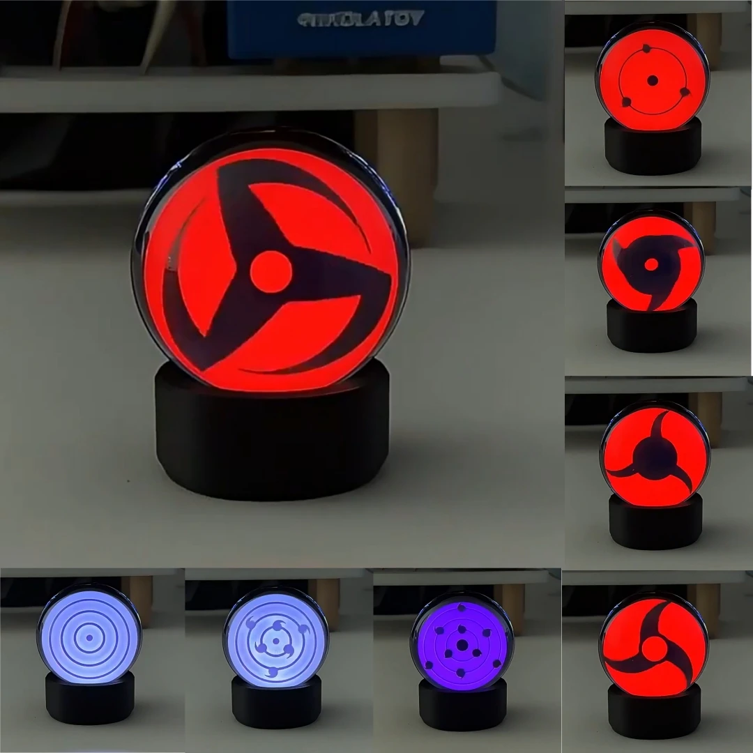 

Учиха Саске Шаринган светодиодный хрустальный ночник с синхронизацией музыки и ритма, аниме Наруто, декор для рабочего стола, зеркальный подарок для фанатов