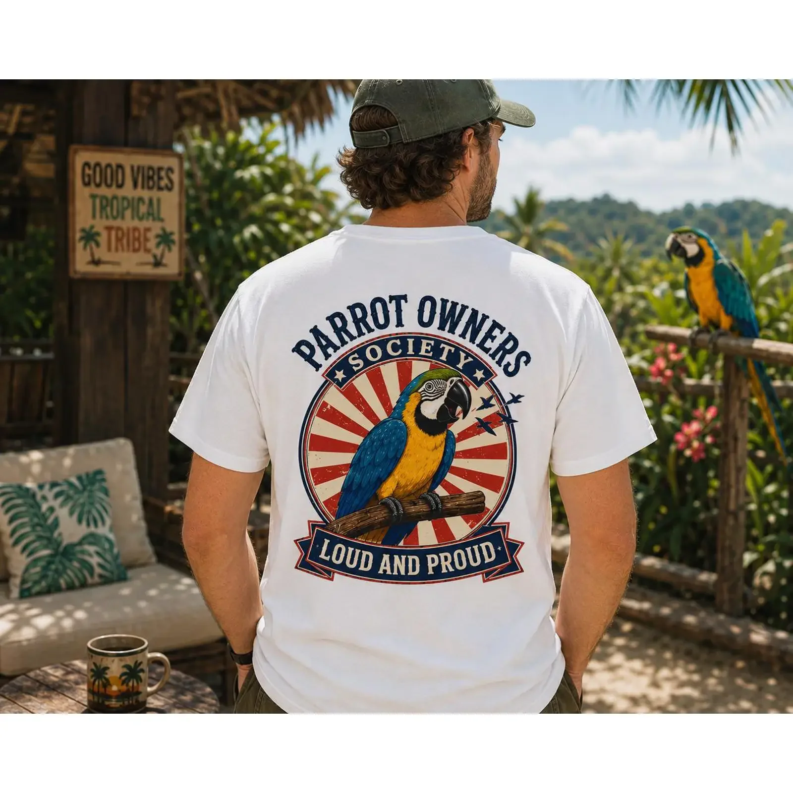 Parrot Owners Society Loud And Proud Funny Macaw T Shirt Retro Bird For Lovers vintage Washed streetwear Slightly Unisex