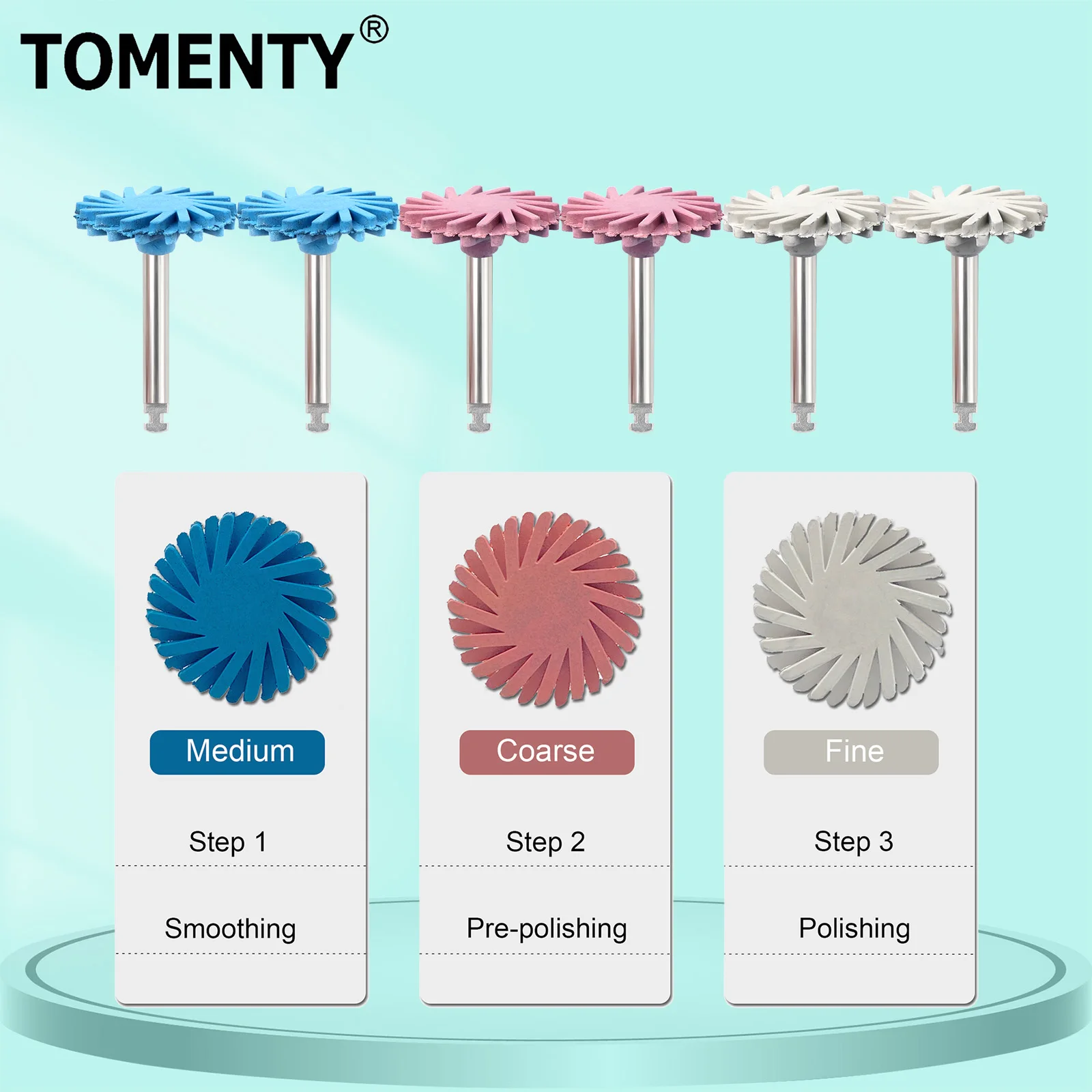 

3Pcs/Box Dental Lab Composite Polishing Diamond System RA Disc 14mm Wheel Spiral Flex Burs Tools