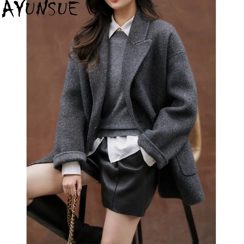 

AYUNSUE Cashmere Coats for Woman Luxury Autumn Double-sided Wool Jackets for woman Stylish Commuting Jacket Woman Clothes ropa