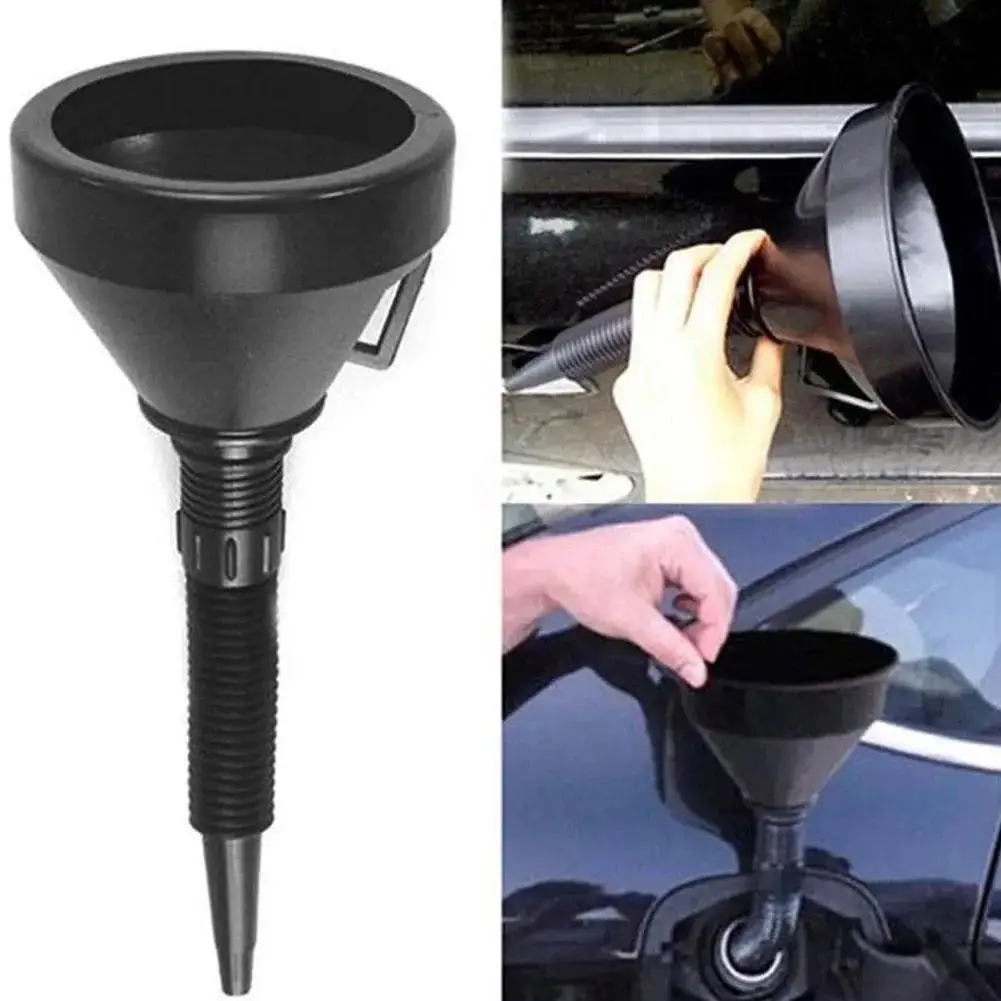 Engine Refueling Funnel With Filter Motorcycle Car Plastic Spout Filling Funnel For Oil Water Fuel Petrol Strainer Funnels Q9B3