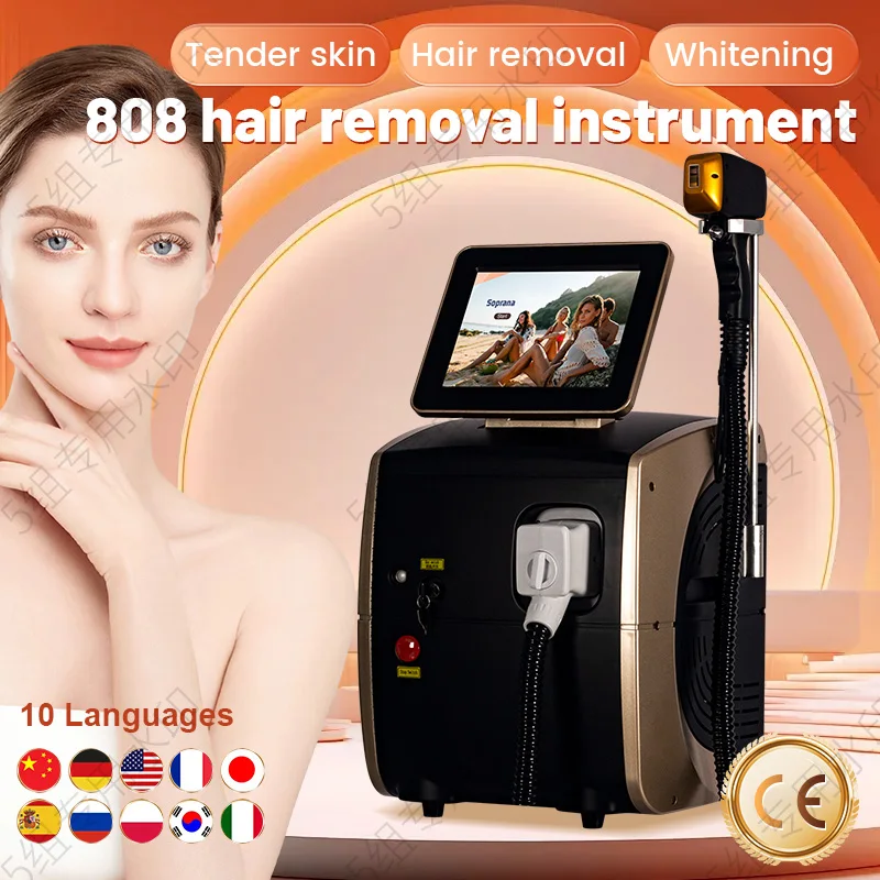 Diode Laser Hair Removal Professional Machine 3500W high power new LCD touch 808 for permanent hair removal machine