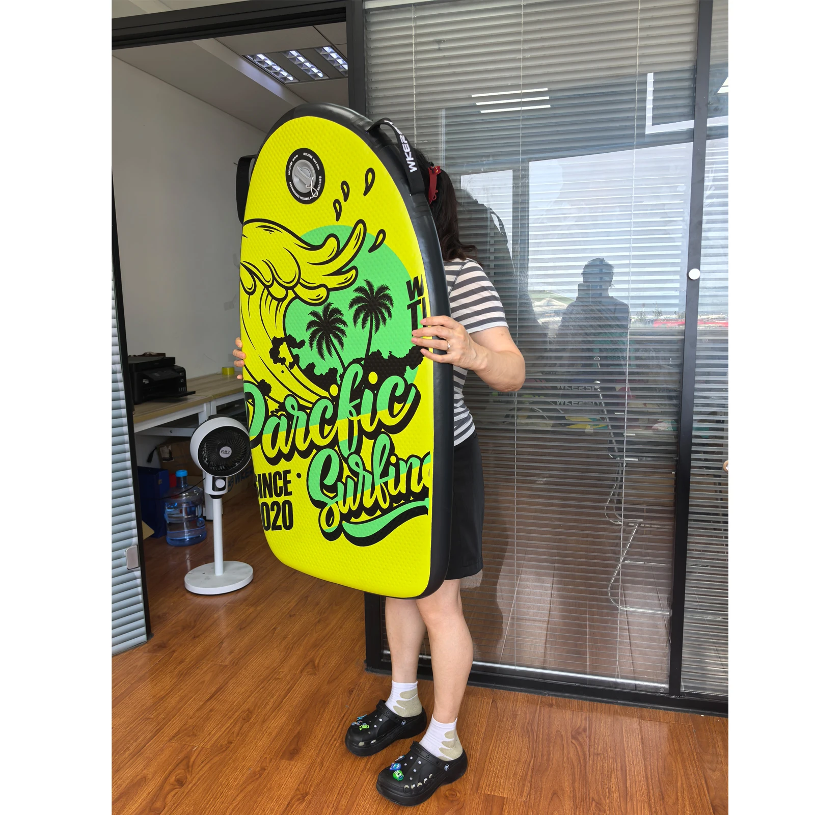 106*60*8cm Aufblasbares Bodyboard, Premium Drop-Stitch Surfbrett für Kinder & Erwachsene – Detail 7