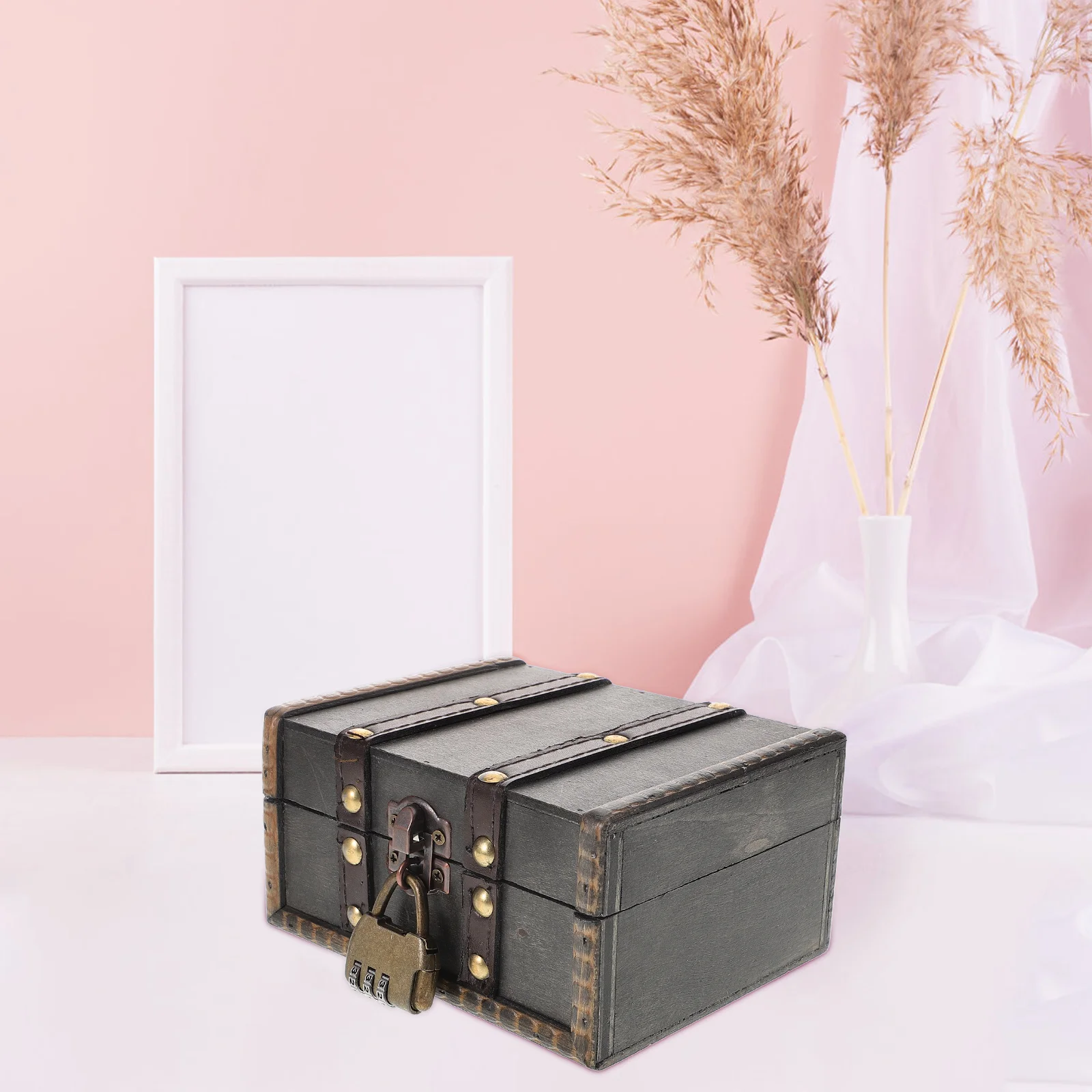 

Jewelry Storage Wooden Box Trinket Keepsake Organizer Lockable Treasure Chest Decorative Light Grey Boxes with Lids