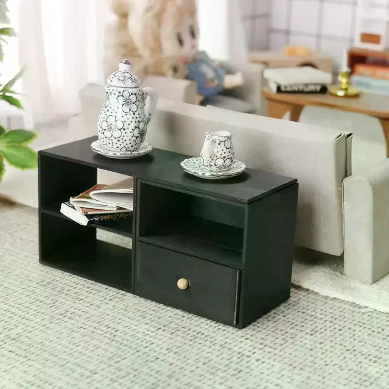 1Pcs 1/12 Dollhouse Storage Cabinet TV Combination Cabinet For Micro Landscape Decoration Miniature Food Toy Model DIY Accessor