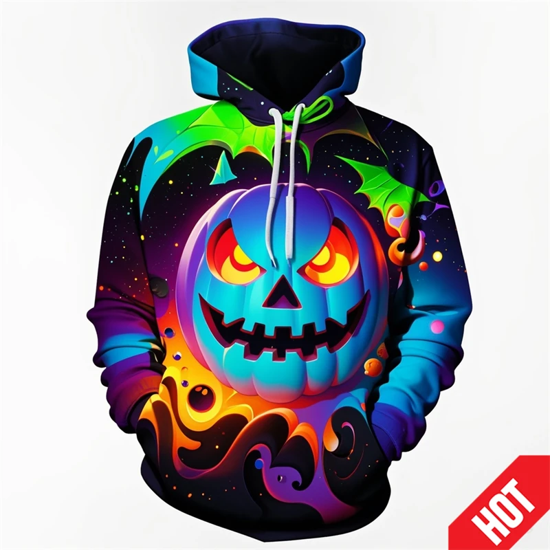 Fashion Halloween Pumpkin Design 3D Printed Hoodie Sweatshirt Men's Women's Terror Fun Pullover Hip Hop Hoodies Cool Kids Hoody