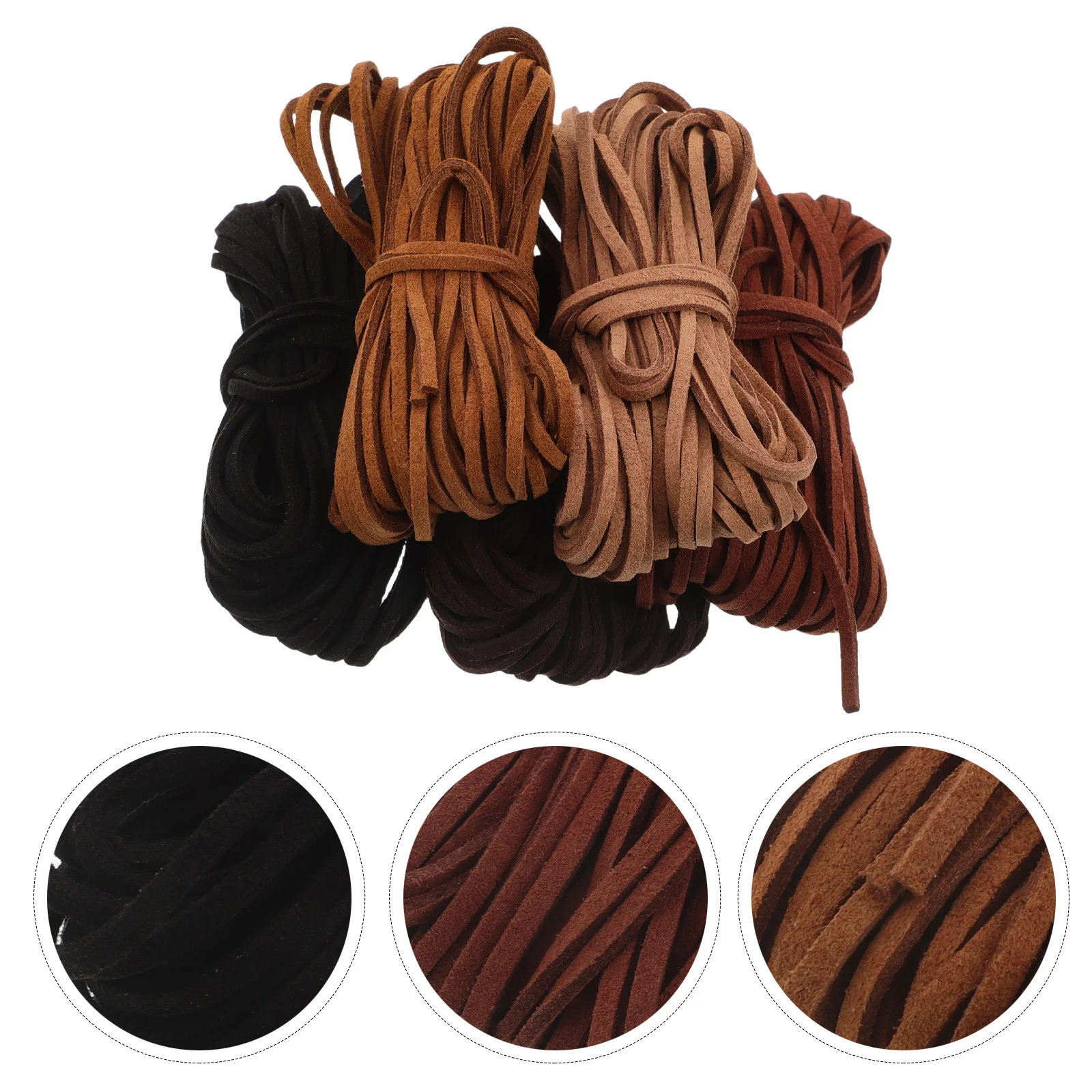 

5 Rolls Soft Suede Necklace Cord Vintage Jewelry Rope String for DIY Bracelet Pendant Necklace Craft Projects Suede String Cords