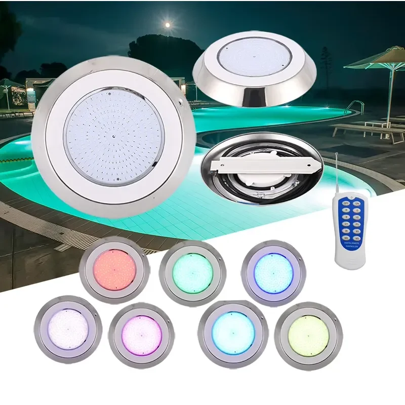 35W Ultra Thin LED Pool Light 35mm IP68 Waterproof Underwater Lamp 304 Stainless Steel Resin Filled Housing for Swimming Pond