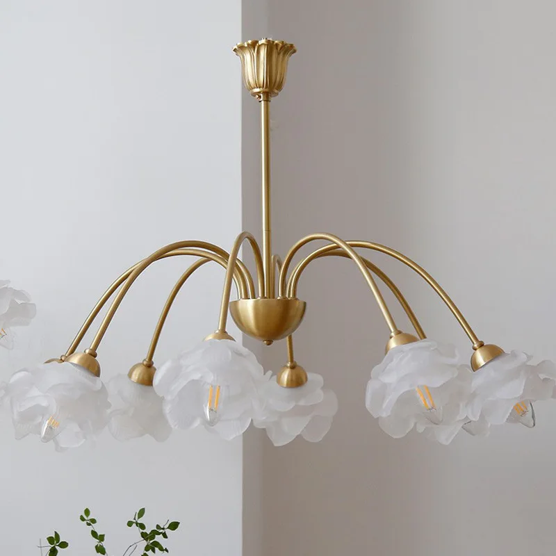 

Modern French elegant lily of the valley flower chandelier, vintage American living room, dining room, bedroom