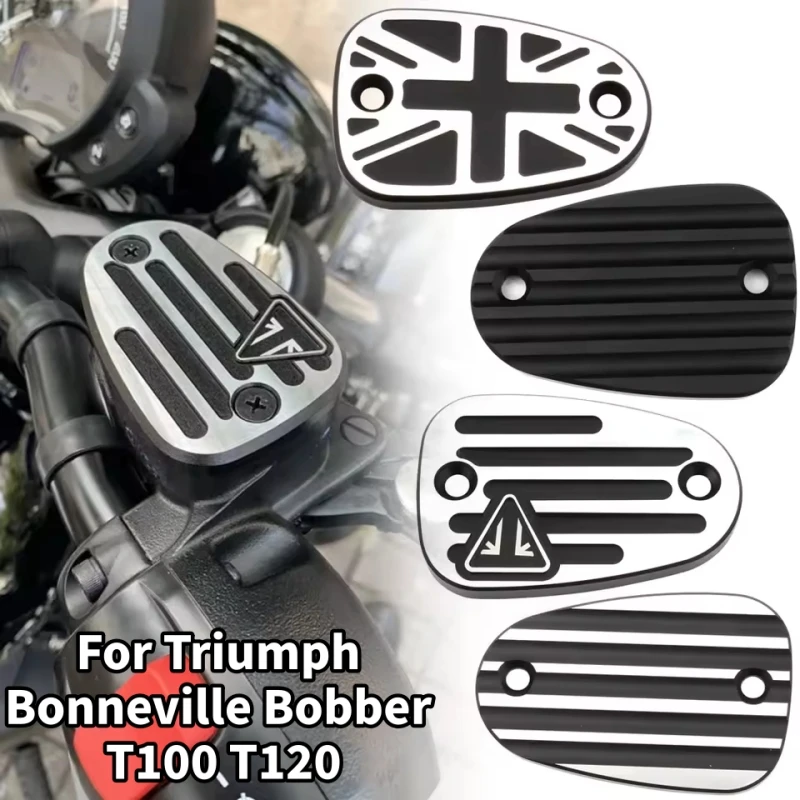 For Triumph Bonneville Bobber T100 T120 Front Brake Reservoir Master Cylinder Disc Cap Cover Black Speedmaster Accesorios Moto