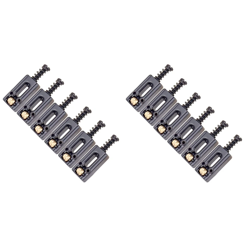 12 Pcs Metal Guitar Bridge Saddle Ball Roller String Tremolo Bridge Saddles For Electric Guitar Replacement Parts,Black