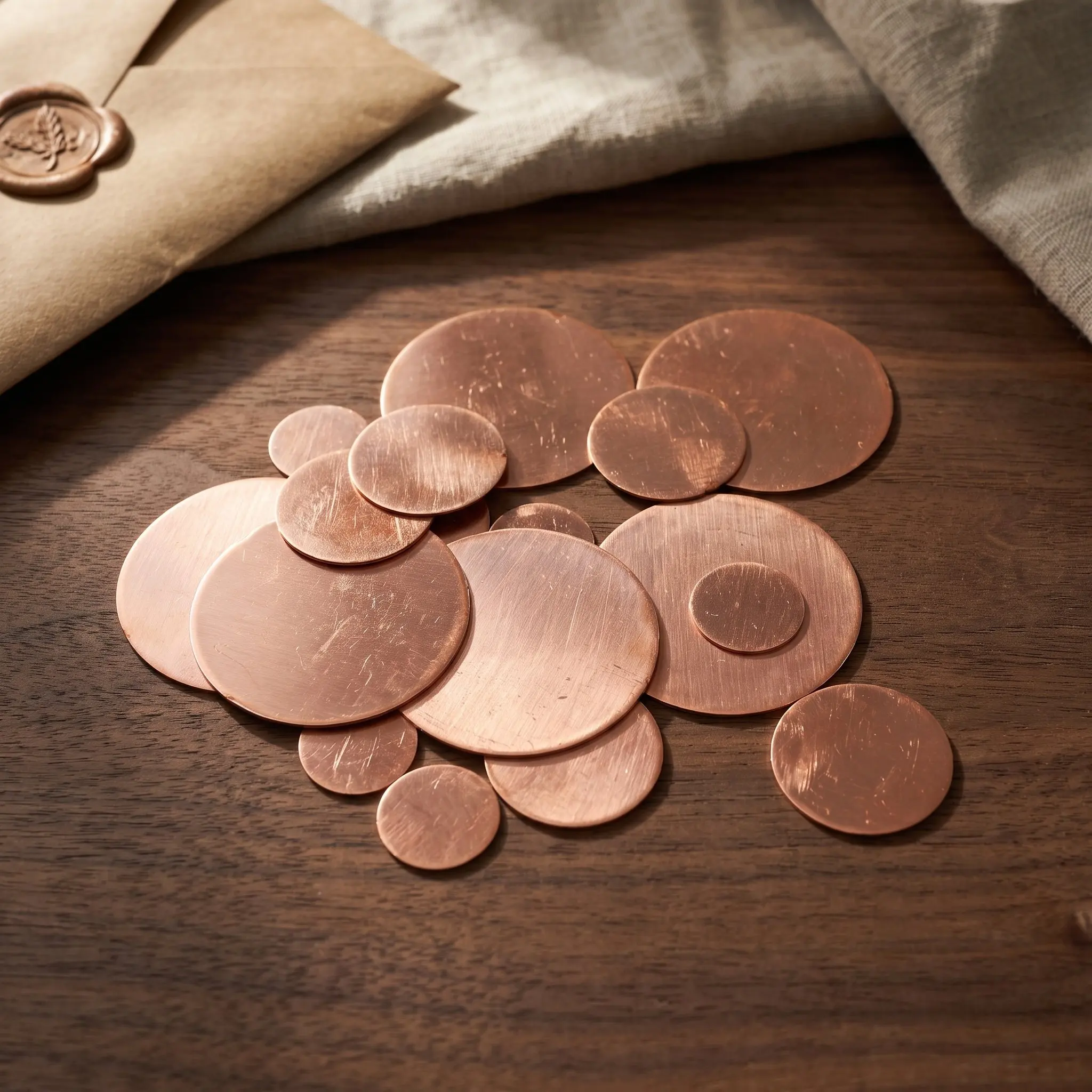 18Pcs Copper Sheet Plates Round Pure Copper Discs for Craft Repair Electronics Heat Dissipation DIY Experiment