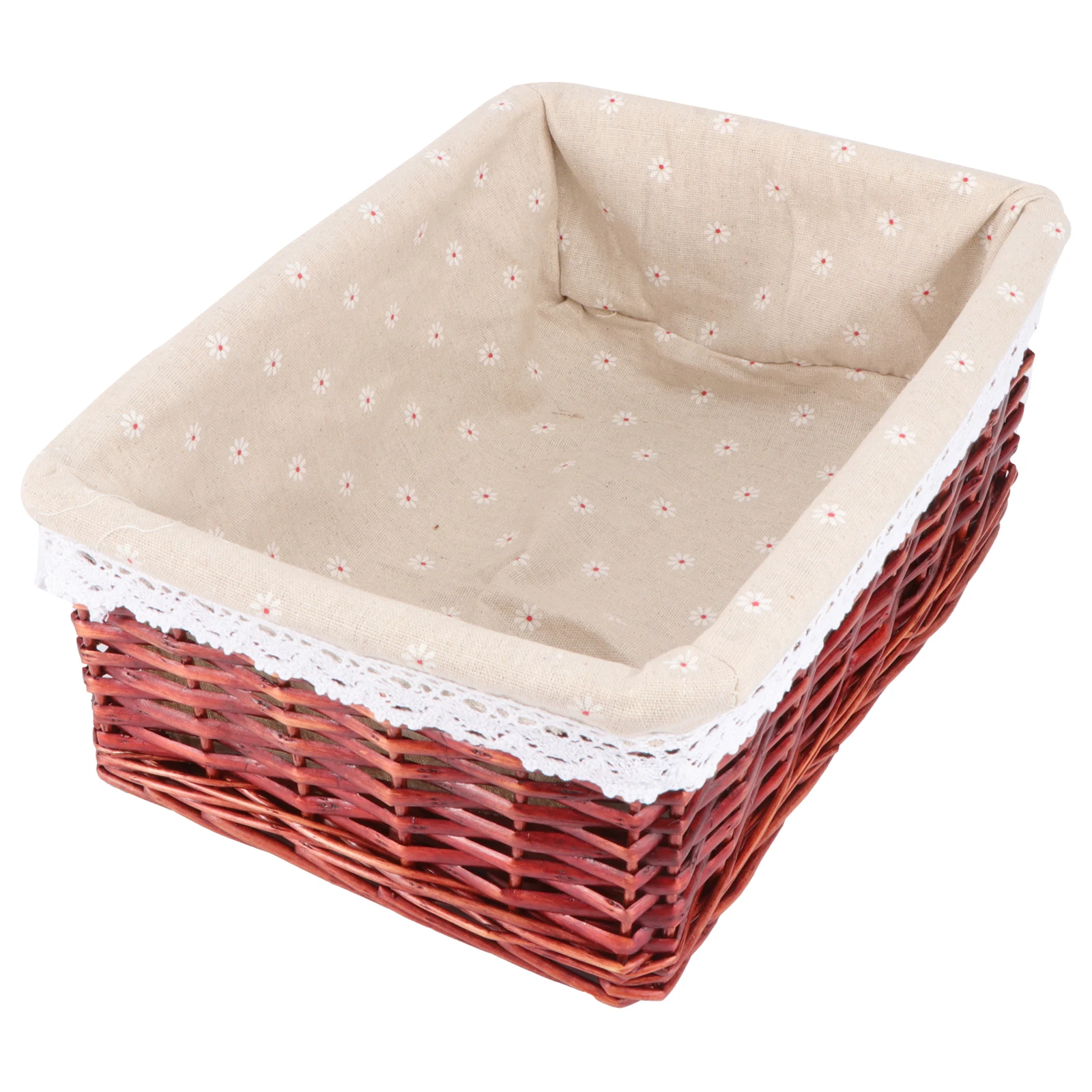 

Wicker Storage Kitchen Laundry Organizer Large Capacity Closet Floor Basket Laundry Basket Home Use Brown 35*25*14Cm