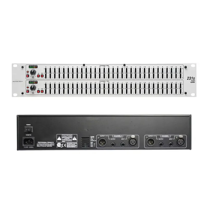 

2026 TZT-231S 10Hz-50KHz 15W 31 Band Equalizer Professional Graphic Equalizer (with Silver Panel) for Stage