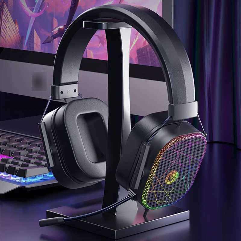 Computer Earphones Headworn Esports Game Specific Desktop Laptop with Microphone Wired Earphone Luminous Adjustable Voice