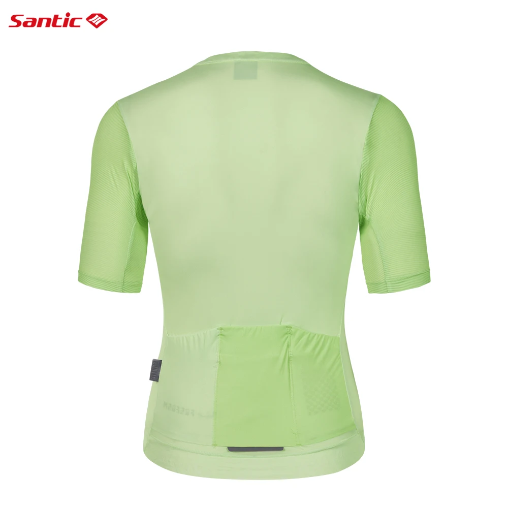 Santic Womens Cycling Jersey Outdoor Summer Quick Dry Breathable Bicycle Clothing Tops Reflective Short Sleeve MTB Road T-Shirts