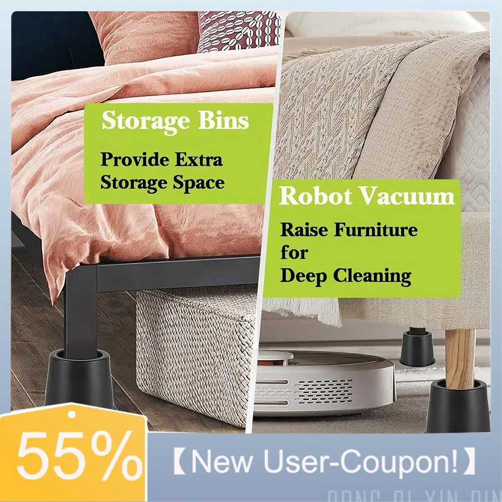 A81M New- Furniture Risers 4 Inch Bed Risers Heavy Duty For Table Desk Couch Chair Sofa Cabinet Bed Frame Dorm