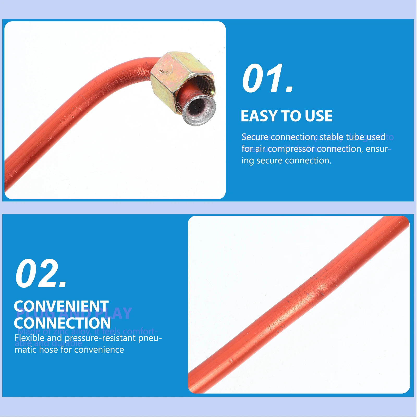 

Air Pump Copper Pipe Compressor Hose Aluminum Coated Brass Fittings Pressure Resistant Tube Pneumatic Pipes Replacement Exhaust