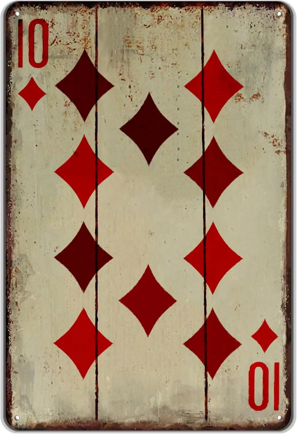 Vintage Poker Wall Decor Metal Sign Retro tin Decorative Signs for Man Cave Home Cafe Pub bar Shop  Dianmond 10-alumin