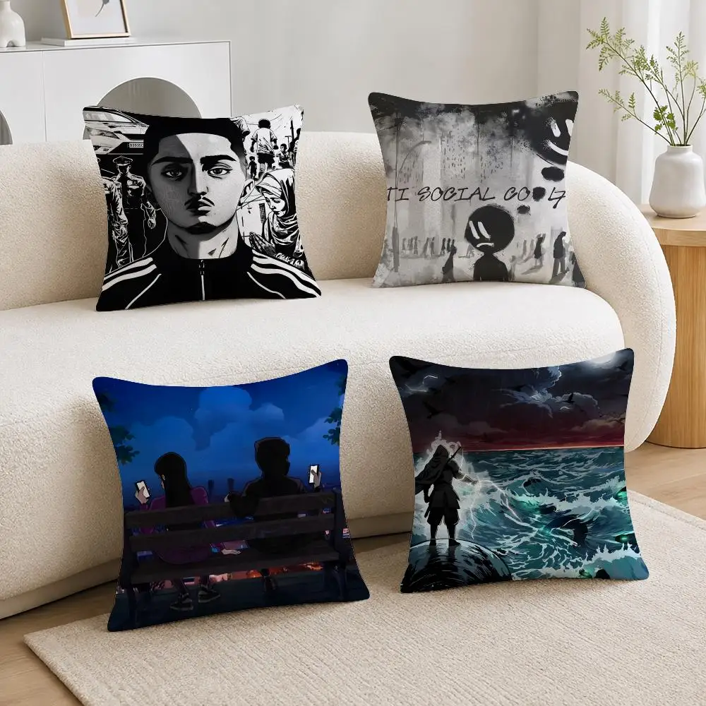 Rapper BENY JR Album cover Cushion Cover Soft Plush Cushion Covers Fluffy Throw Pillow Cases for Sofa Bedroom Home Decor