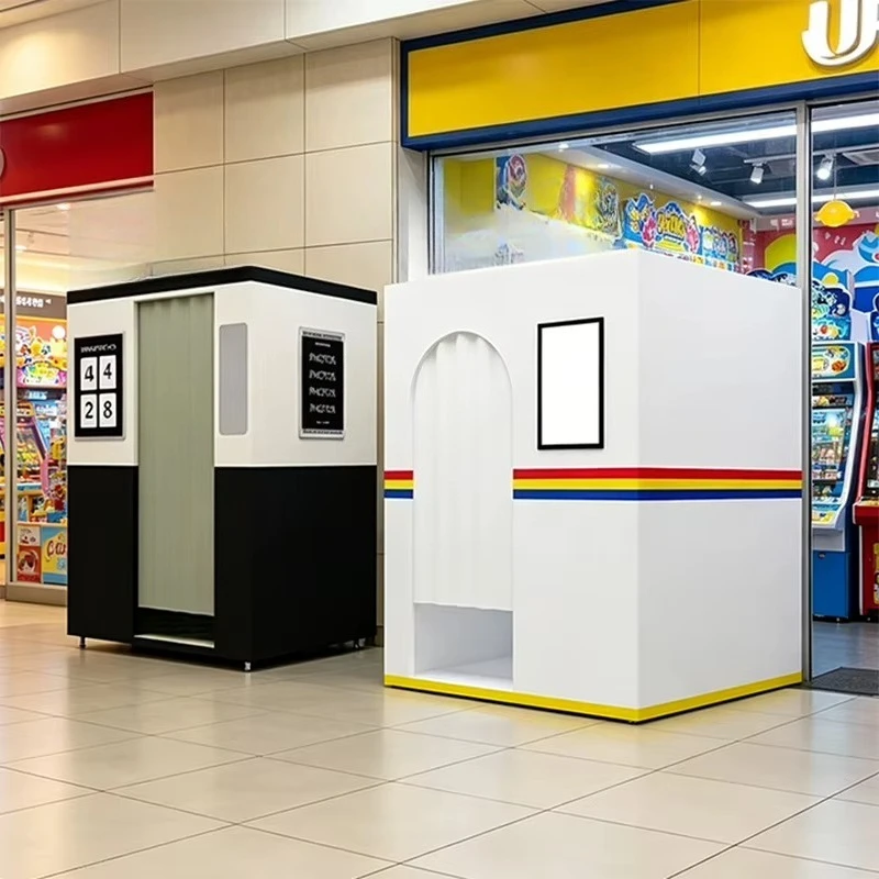 custom self service photo booth empty shell no printer no camera affordable unit for retail store equipment assembly purchasers