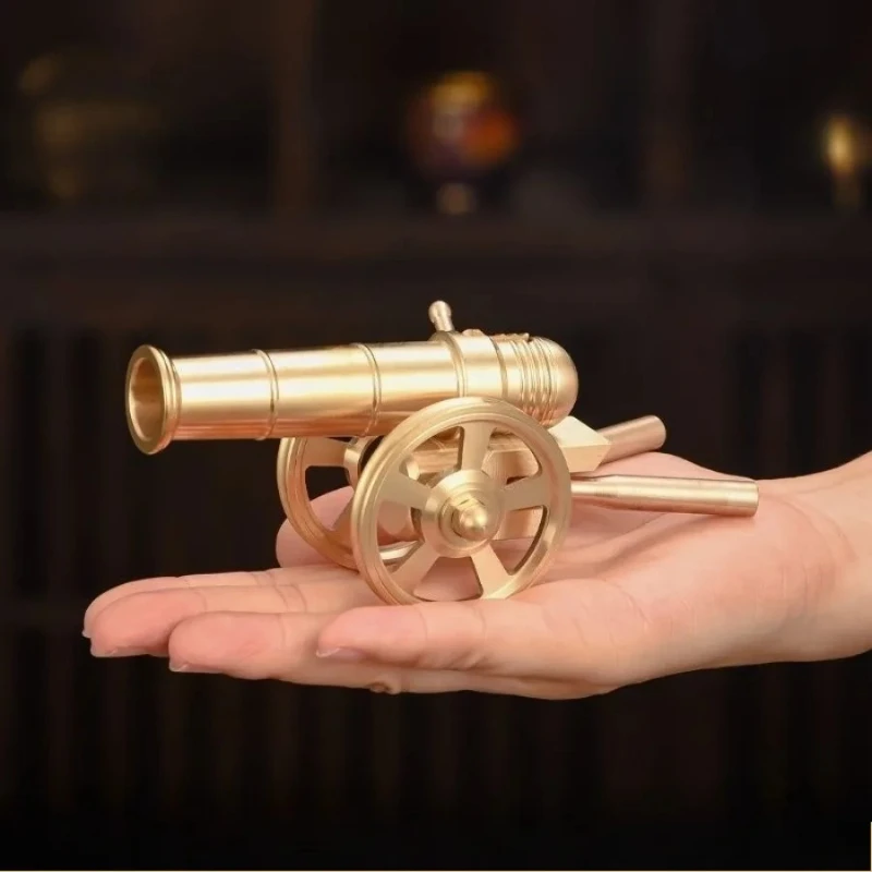 Brass Cannon Feng Shui Ornament Living Room Ornament Mini Italian Cannon Brass Natural Color High end Shooting Model view 4