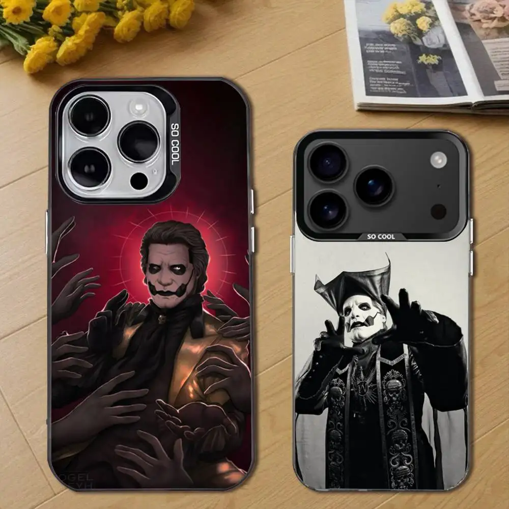 

Band G-Ghost P-Papa IV For iPhone 17,16,15,14,13,12,11,Pro,Max,Plus,E,Air,Mini Anti Fall Black Matte Hard Bumper Phone Case