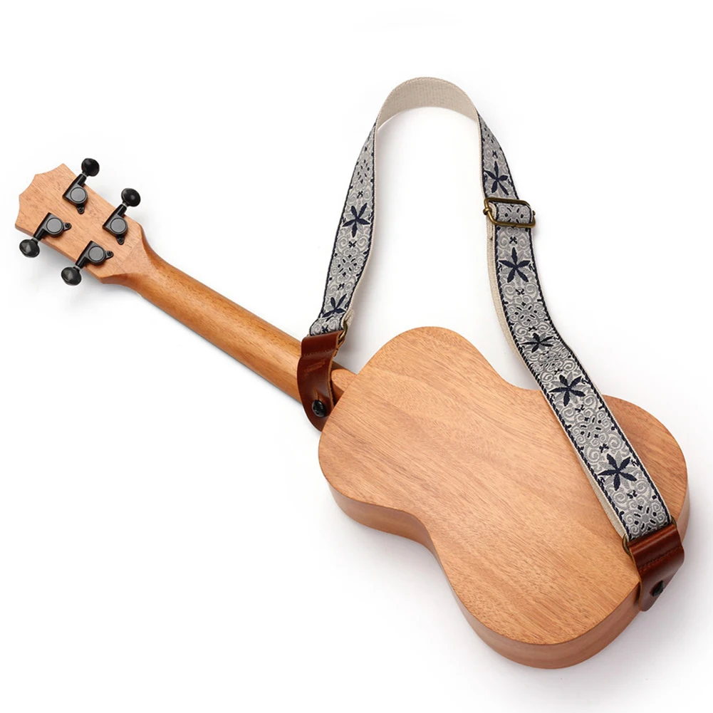 

Guitar Bass Strap Embroidery Pattern Boho Pattern Instrument Strap Adjustable Ethnic Style for Classical Guitar Mandolin Banjo